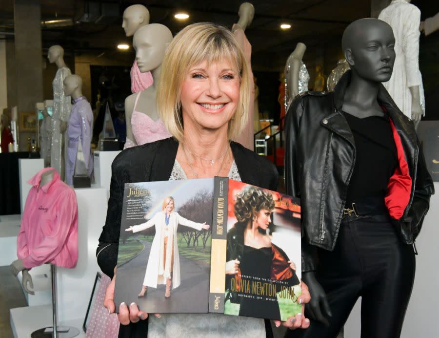 BEVERLY HILLS, CALIFORNIA - OCTOBER 29: Olivia Newton-John attends the VIP reception for upcoming "Property of Olivia Newton-John Auction Event at Julien’s Auctions on October 29, 2019 in Beverly Hills, California. (Photo by Rodin Eckenroth/Getty Images)