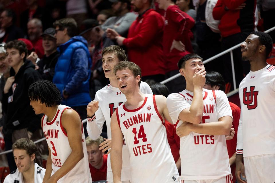 Utah Utes players react during a game against the Oregon Ducks at the Huntsman Center in Salt Lake City on Jan. 21, 2024. | Marielle Scott, Deseret News