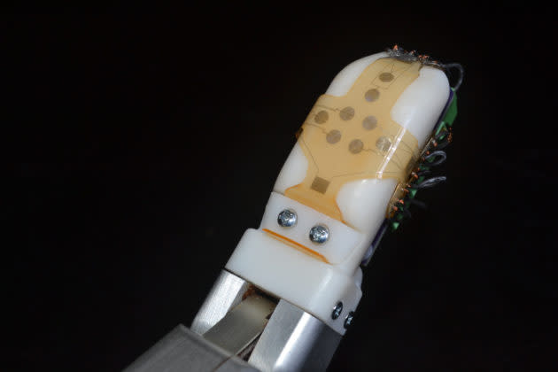 Robo-skin on finger