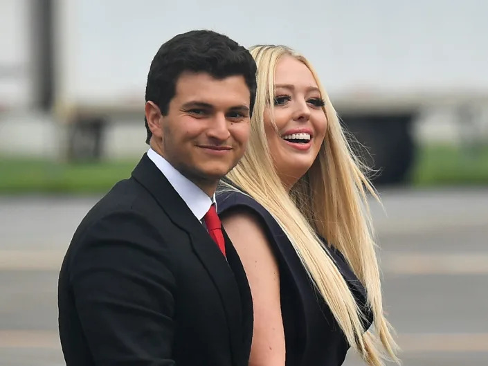 Tiffany Trump and Michael Boulos arrive in Florida