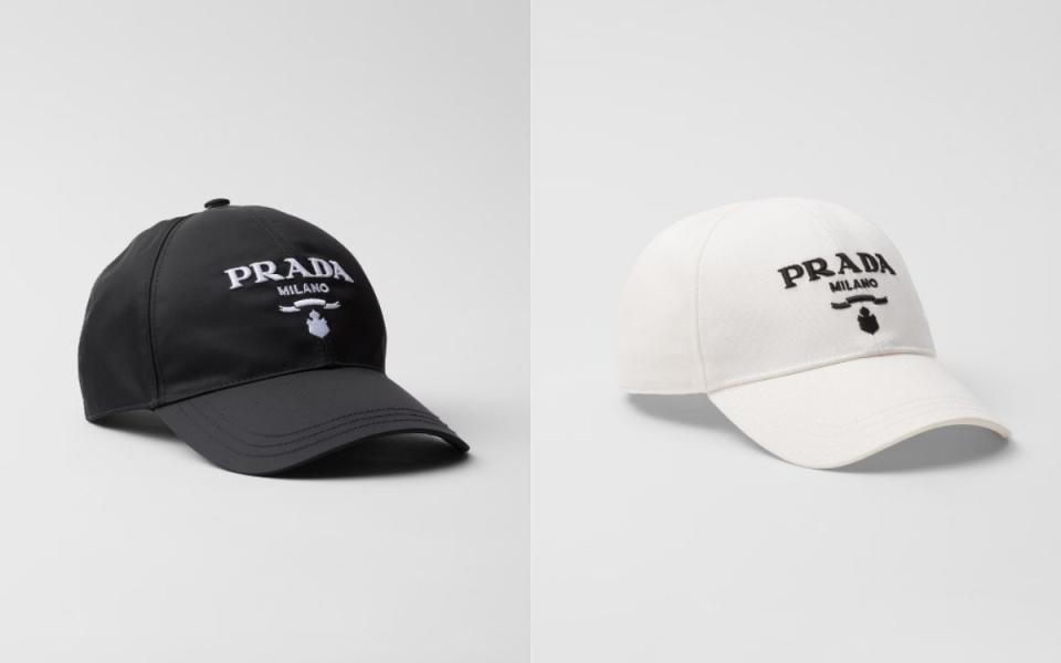 PRADA Re-Nylon 棒球帽NT$ 22,500(左) \ PRADA斜紋棒球帽NT$ 24,000(右)  Photo Via:BALENCIAGA
