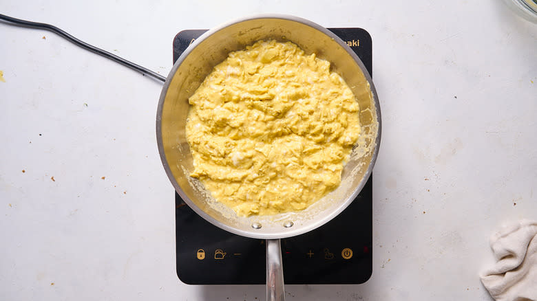 scrambled eggs in skillet