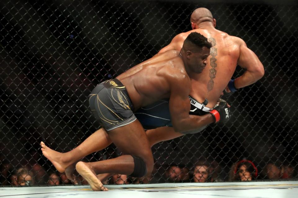 Ngannou takes down Gane in the main event of UFC 270 (Getty Images)