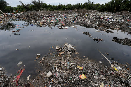 A view of plastic waste dumping site at palm oil plantation in Telok Panglima Garang, Malaysia October 14, 2018. REUTERS/Lai Seng Sin/Files