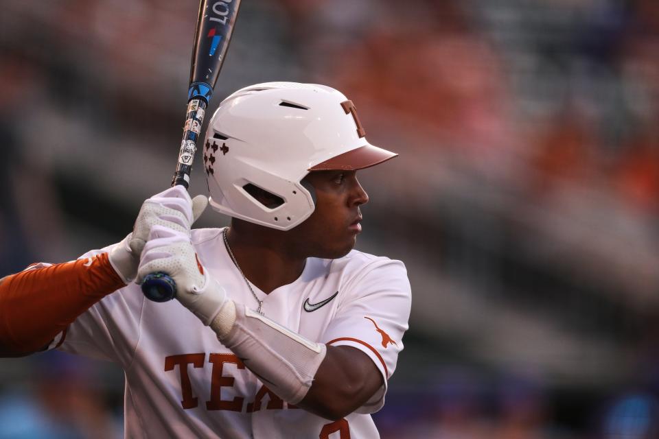 Dylan Campbell had one of the Longhorns' two hits in Thursday's 6-0 loss, extending his school-record streak to 35 games and tying Oklahoma State's Ty Wright (2007) for the Big 12 record.