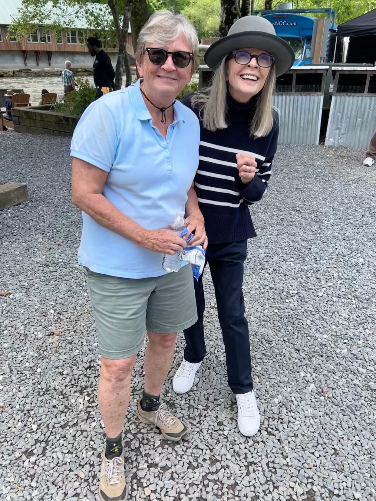 "Summer Camp" extra Ann Whisenhunt poses with star Diane Keaton at the filming of the movie at Camp Pinnacle in Hendersonville last year.