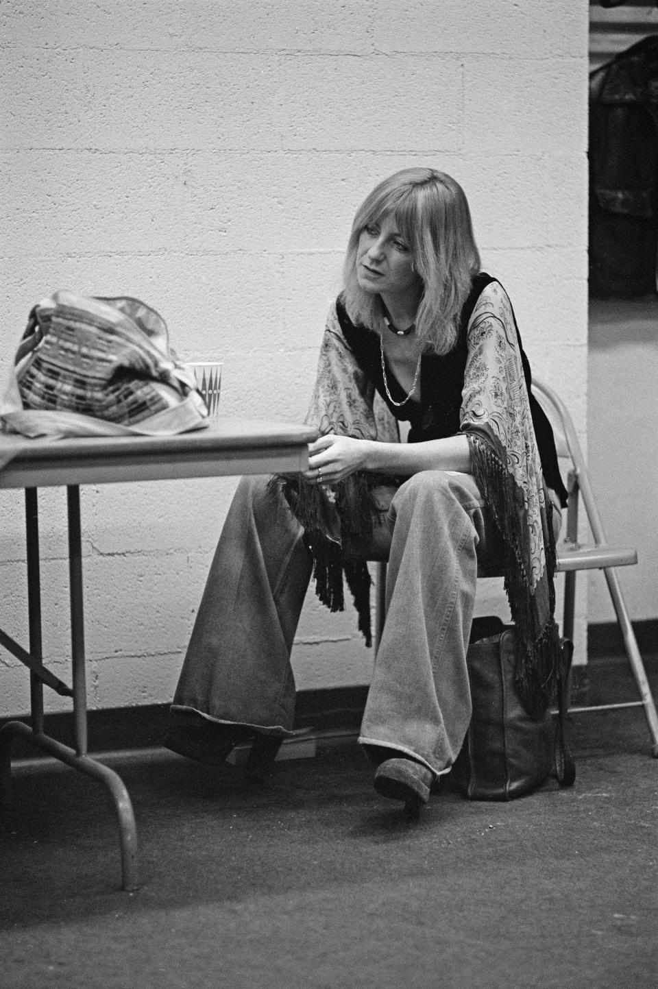 The Fleetwood Mac band member at a recording studio in New Haven, Connecticut, in 1975.