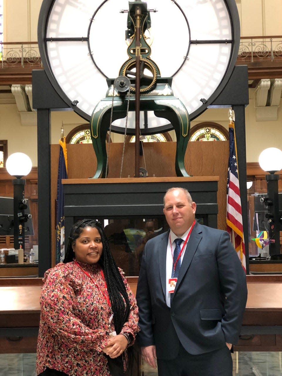 TARC Director of Mobility Services Jennifer Miles (left) and MV Transportation's general manager for Louisville, Bruce Withers, stand inside the TARC Headquarters in Union Station, 1000 W. Broadway.