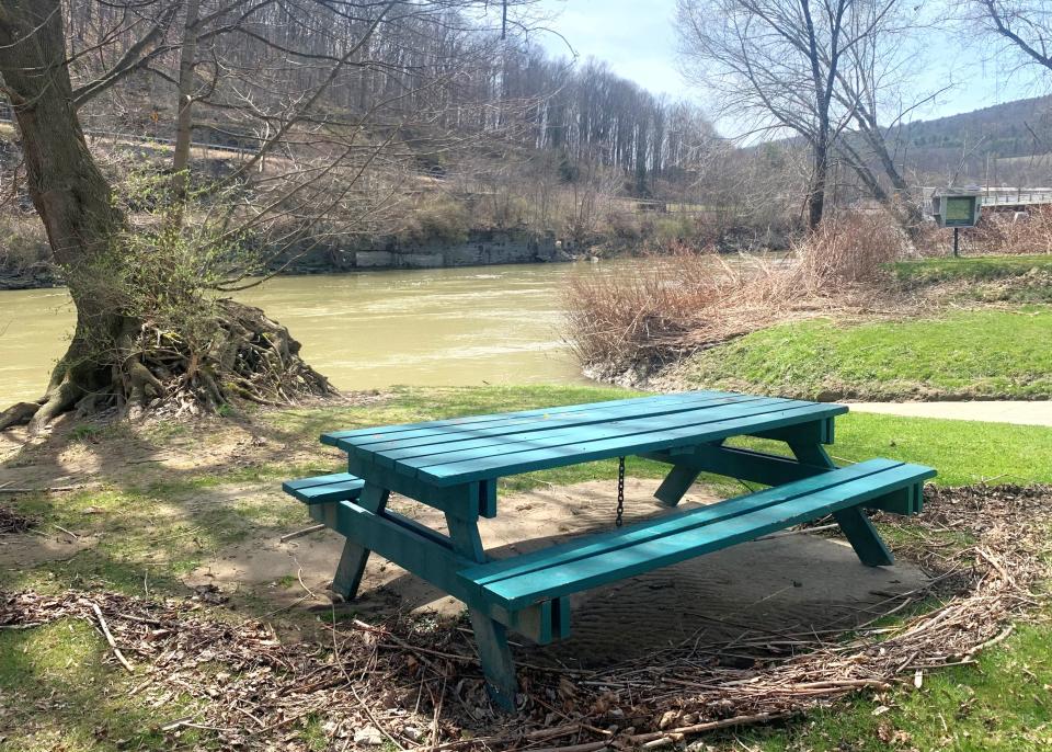 The Chemung River rolls past a public park and state boat launch just outside the Village of Wellsburg in Chemung County. The river will get more attention in the future as part of two separate projects that look to promote the value of the Chemung and Susquehanna rivers and their tributaries.