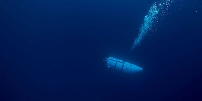 at sea editorial use only â mandatory credit oceangate handout no marketing no advertising campaigns distributed as a service to clients an undated photo shows tourist submersible belongs to oceangate descents at a sea search and rescue operations continue by us coast guard in boston after a tourist submarine bound for the titanics wreckage site went missing off the southeastern coast of canada photo by ocean gate handoutanadolu agency via getty images