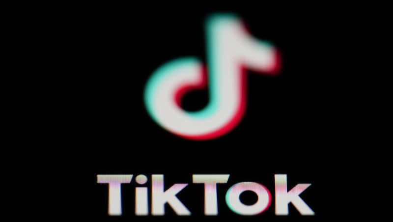The icon for the video sharing TikTok app is seen on a smartphone, on Feb. 28, 2023.
