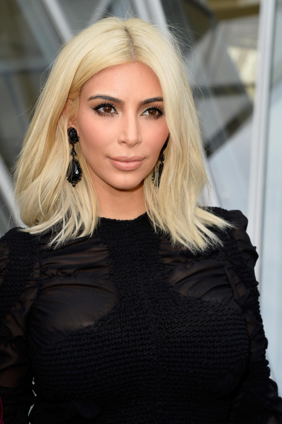 Kim Kardashian at the Louis Vuitton fashion show at Paris Fashion Week, March 2015