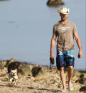 <p>Hugh Jackman was seen walking his beloved dog Dali in the Hamptons. </p>