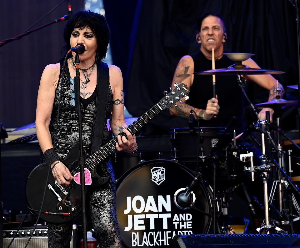 Joan Jett and the Blackhearts perform during the band’s Stadium Tour concert at Nissan Stadium on Thursday, June 30, 2022, in Nashville, Tenn. The band will again be part of the Stadium Tour lineup July 17 at American Family Field.