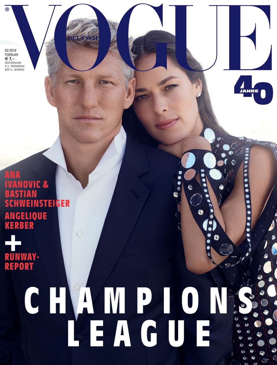 Ana Ivanović und Bastian Schweinsteiger sind die Coverstars der Februar Ausgabe von “Vogue Deutschland”. (Bild: Alexi Lubomirski/VOGUE Deutschland)