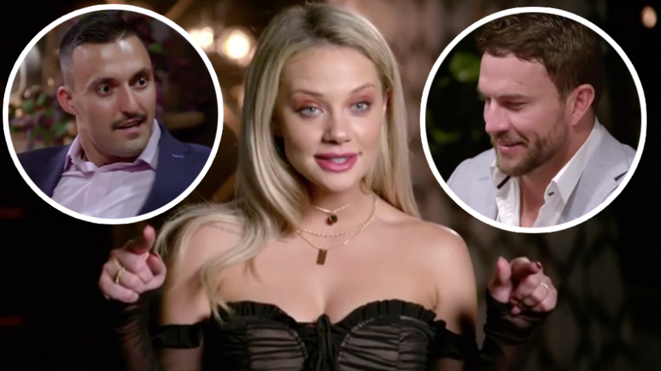 MAFS star Jessika Power had her eyes on two men tonight that weren’t her her husband – Nic and Dan. Photo: Channel Nine