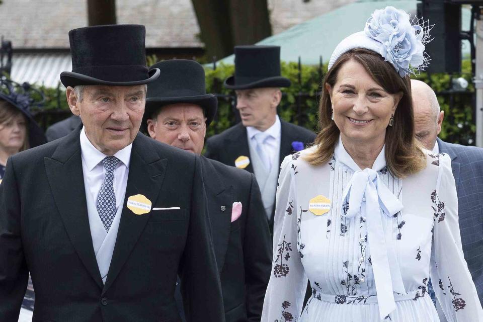 <p>David Hartley/Shutterstock </p> From Left: Michael and Carole Middleton at Royal Ascot on June 19, 2024