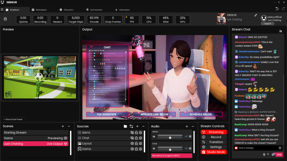 Obskur's broadcasting software streamlines VTubing