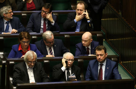 Jaroslaw Kaczynski, leader of the ruling party Law and Justice, attends a Parliament session in Warsaw, Poland, November 24, 2017. Agencja Gazeta/Slawomir Kaminski via REUTERS