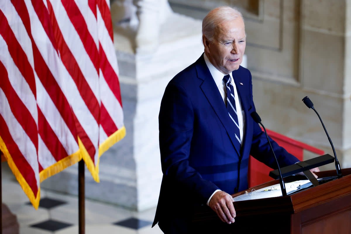 President Joe Biden is trying to win over voters with his economic record  (Getty Images)