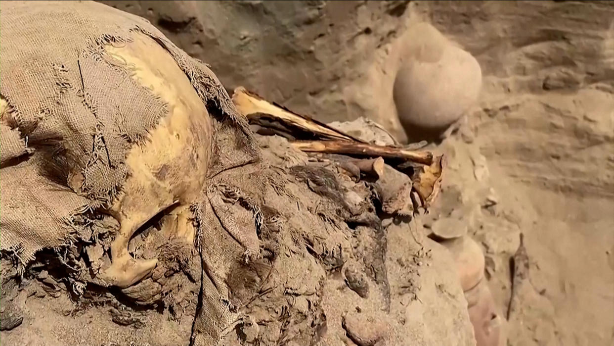 Skulls and other human bones were uncovered at the site. Source: Reuters