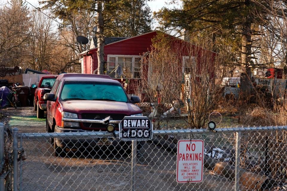 A house linked to 43-year-old Anthony McRae, the suspect in the campus shooting at Michigan State University that left three dead and multiple injured is seen on East Howe Avenue in Lansing on Tuesday, Feb. 14, 2023.