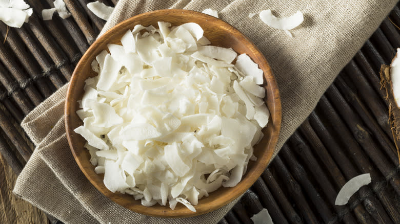 Dried coconut garnish