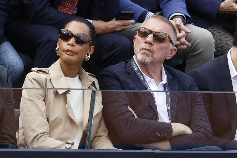 Boris Becker pictured with his fiancee Lilian de Carvalho Monteiro