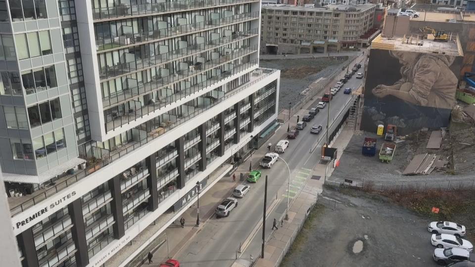 The street view from one of the 14 floors of the 56-year-old Centennial Building.