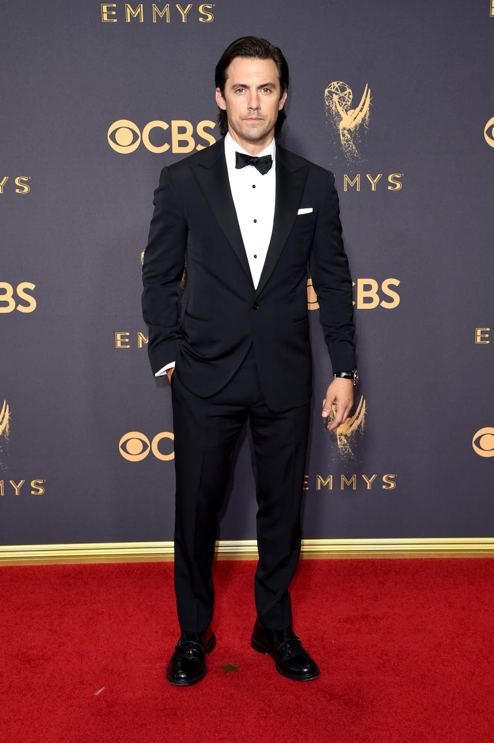 <p>Milo Ventimiglia attends the 69th Annual Primetime Emmy Awards on September 17, 2017.<br> (Photo: Getty Images) </p>