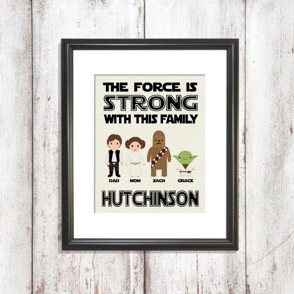 The force is strong with this family, Dad Star Wars Gift, Husband Father's Day Gift, Star Wars Dad Gift, Dad Star Wars Gift, Quick Ship