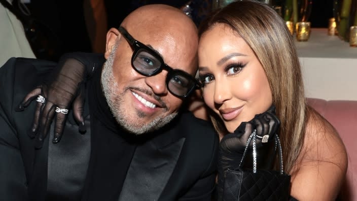 Israel Houghton (left) and Adrienne Bailon attend the Elton John AIDS Foundation’s 30th Annual Academy Awards viewing party in March in West Hollywood, California. (Photo: Jamie McCarthy/Getty Images)