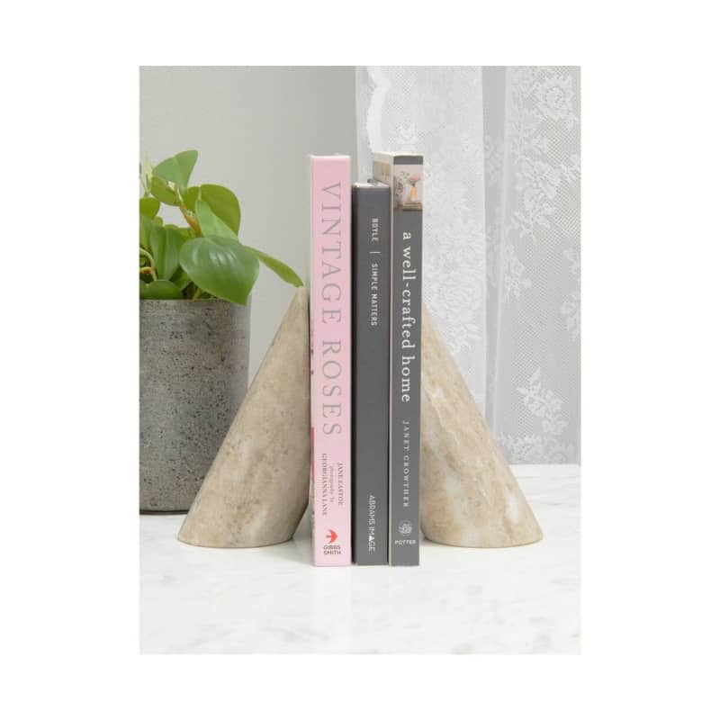 Aurora Home Cylindrical Marble Bookends - Set of 2