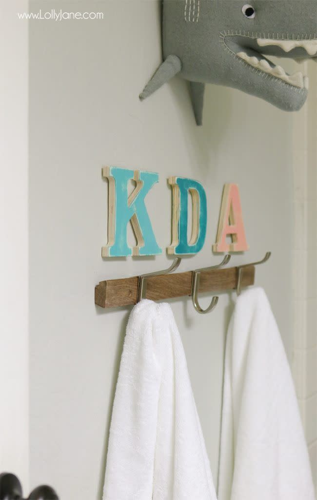 Kid's Bathroom Initial Art