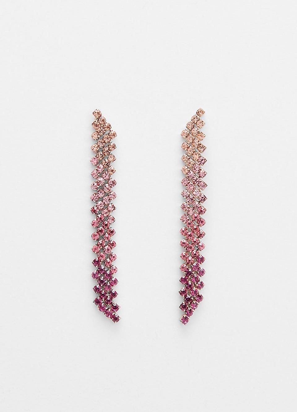 Express Linear Ombre Stone Post Back Earrings, $19.90, Express