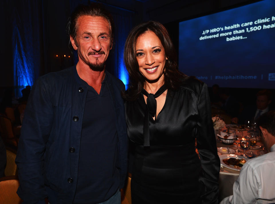 LOS ANGELES, CA - JANUARY 12:  Sean Penn and Attorney General of California Kamala Harris attend the 2nd Annual Sean Penn and Friends Help Haiti Home Gala benefiting J/P HRO presented by Giorgio Armani  at Montage Hotel on January 12, 2013 in Los Angeles, California.  (Photo by Alberto E. Rodriguez/Getty Images for J/P HRO)