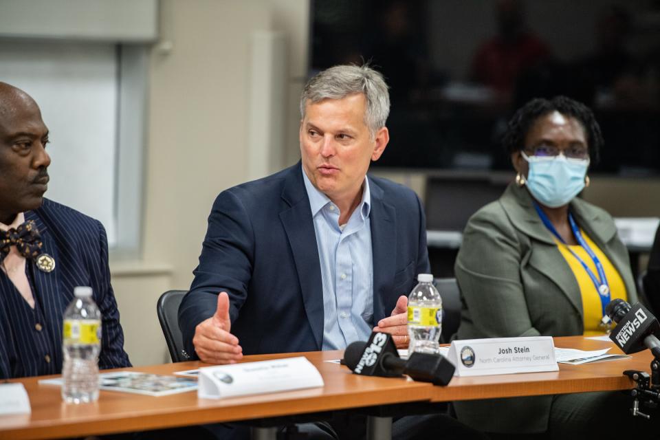 North Carolina Attorney General Josh Stein visited Asheville on July 25, 2022 to speak with leaders of various Buncombe County agencies on opioid interventions in Buncombe County.