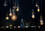 Blake Shelton performs at day two of the Bud Light Super Bowl Music Fest on Friday, Feb. 11, 2022, at Crypto.com Arena in Los Angeles. (AP Photo/Chris Pizzello)