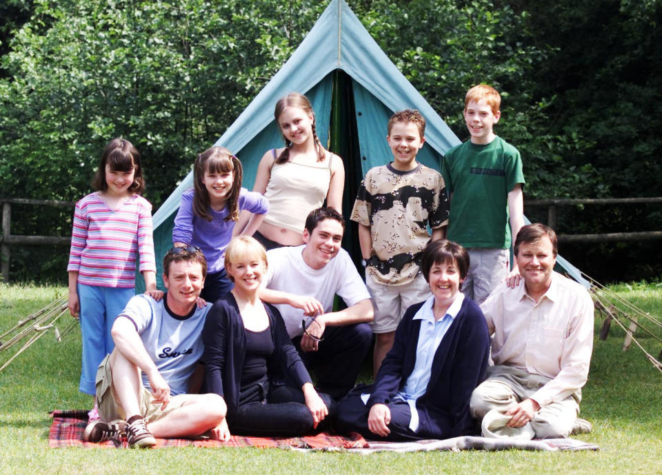 Then: Helen (back row, second left) shot to fame playing Rosie Webster in 'Coronation Street', staying with the soap for 12 years.