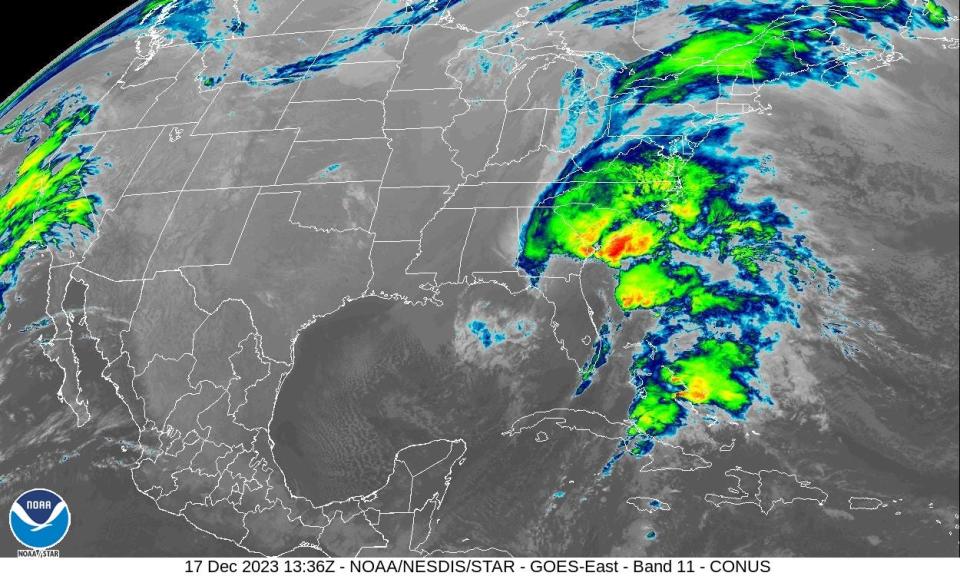 National Weather Service and NOAA satellite map from the morning of Dec. 17, 2023