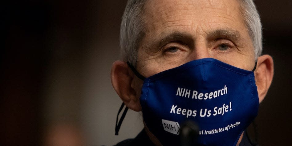 Anthony Fauci, MD, Director, National Institute of Allergy and Infectious Diseases, National Institutes of Health, looks on before testifying at a U.S. Senate Senate Health, Education, Labor, and Pensions Committee Hearing to examine COVID-19, focusing on an update on the federal response at the U.S. Capitol Washington, D.C., U.S., September 23, 2020.