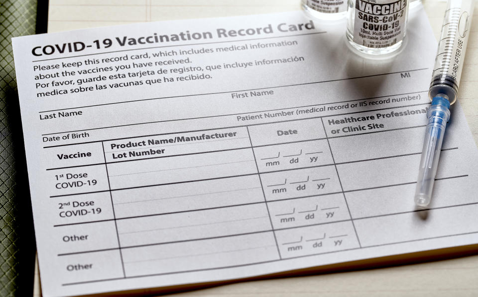 COVID proof of vaccine card