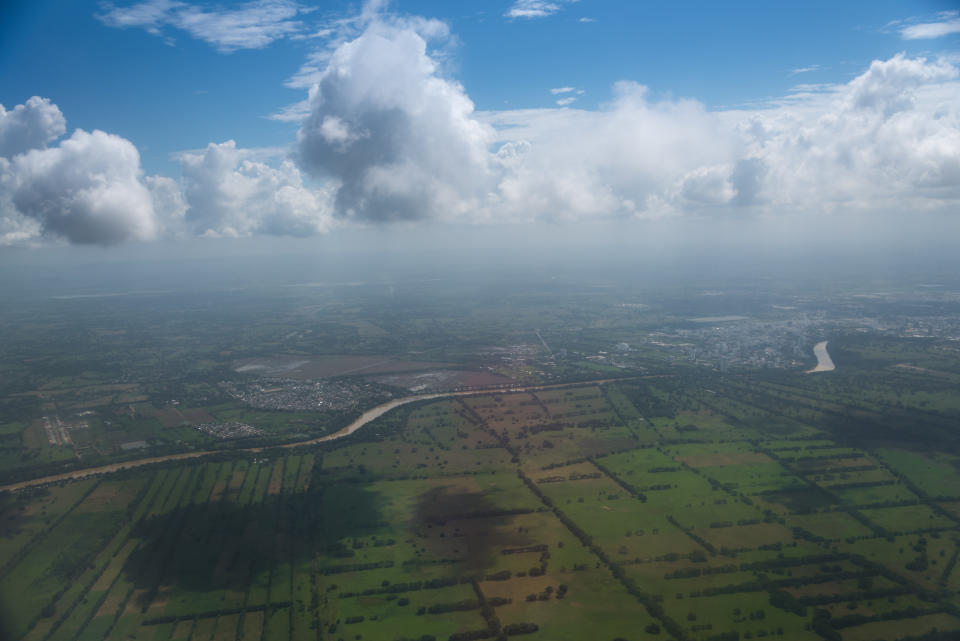 Aerial view of the Sinu River in Colombia