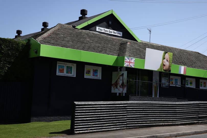 Rebecca was caught on a CCTV camera at Tiny Toes Children's Day Nursery in Cheadle Hulme