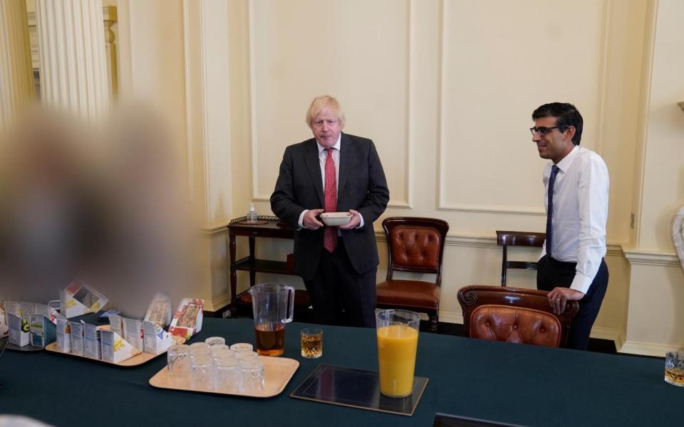 Prime Minister Boris Johnson and Chancellor Rishi Sunak in the Cabinet Room in 10 Downing Street