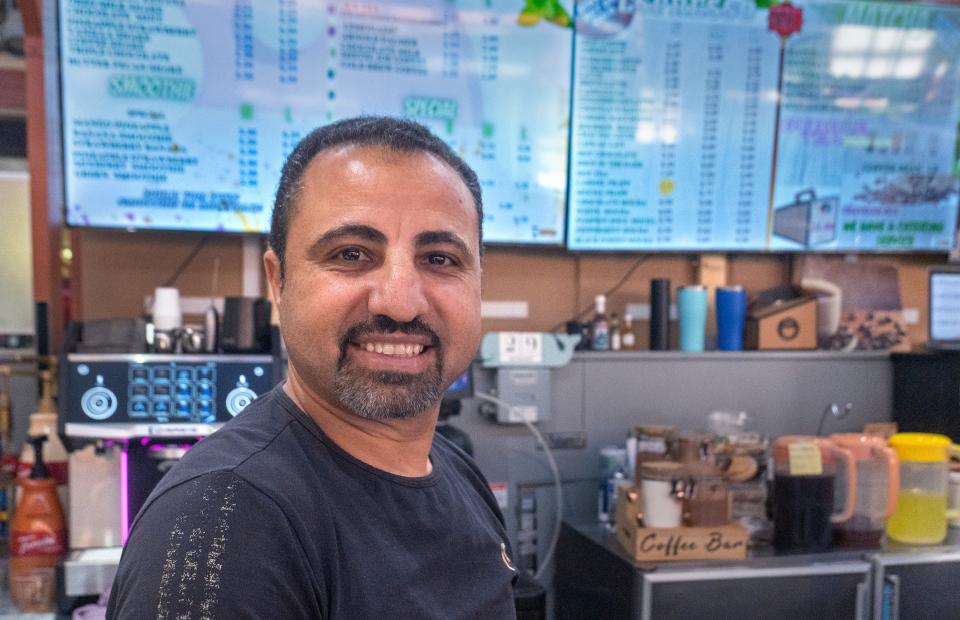 Atif Selwanes runs Cath Coffee Inc. with his wife, Susan Maxymous, at City Market. They are on month-to-month lease. City Market is half empty, and vendors are worried about the future. Photo taken Tuesday, Aug. 29, 2023.