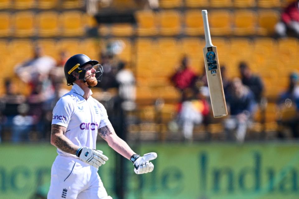 Ben Stokes led the frustration at defeat in Dharamsala (AFP via Getty)