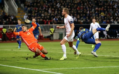 Harry Kane scores for England - Credit: Pa