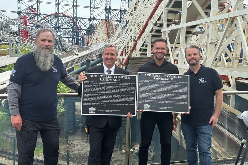 The two plaques were awarded by the American Coaster Enthusiasts (ACE) group