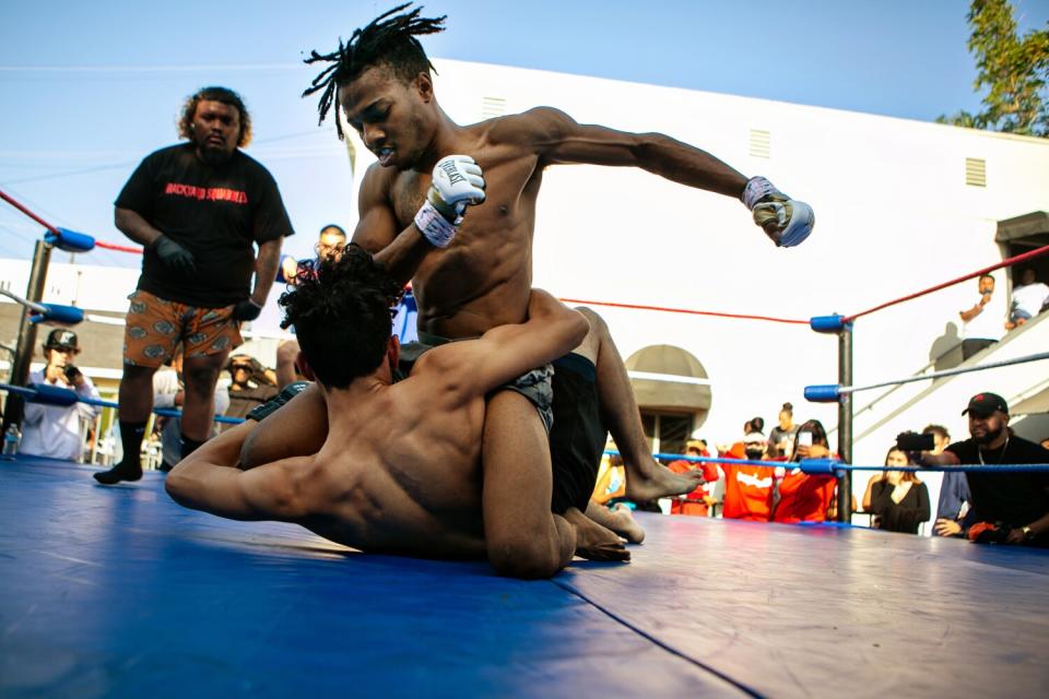 May 30: Granndaddy delivers a flurry of blows to the Ram Donnis in an outdoor ring